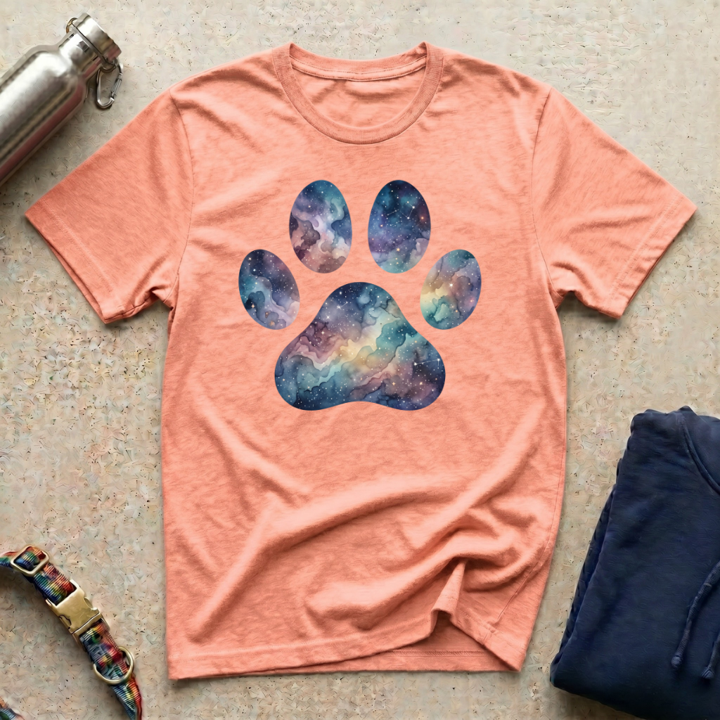 Watercolor Paw Galaxy T-Shirt