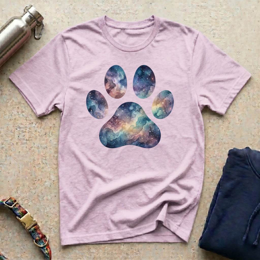 Watercolor Paw Galaxy T-Shirt