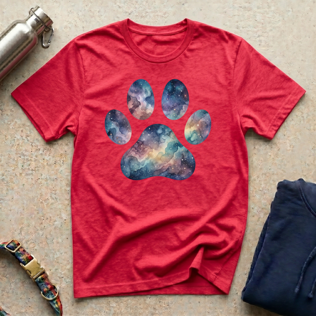 Watercolor Paw Galaxy T-Shirt