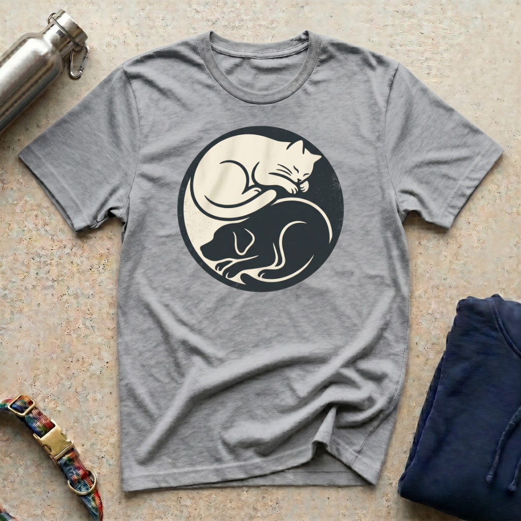 Dog and Cat Yin-Yang T-Shirt