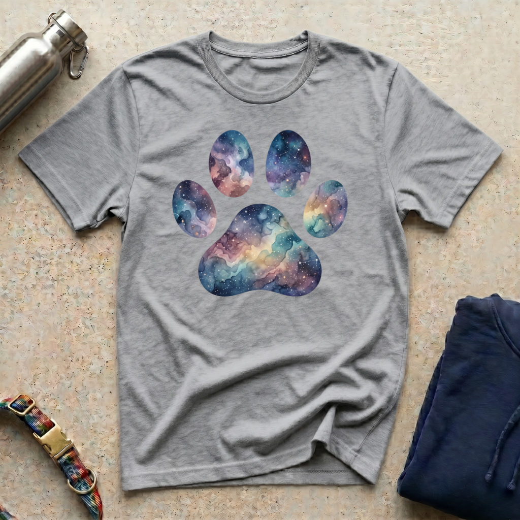 Watercolor Paw Galaxy T-Shirt
